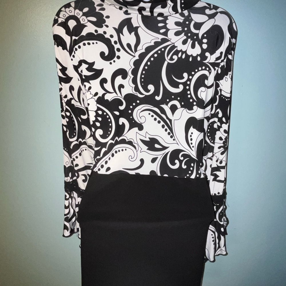 New Directions Blouse Size 2X Black /White - Picture 7 of 10